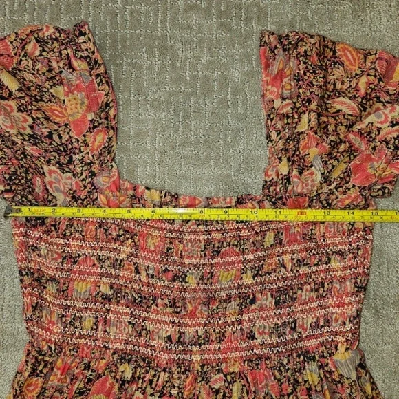 New FREE PEOPLE floral Getaway tiered maxi dress SZ SMALL - Picture 7 of 10